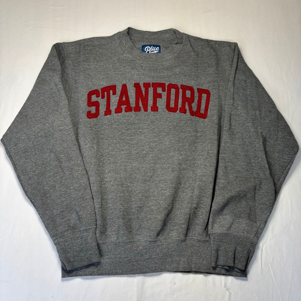 Stanford Crewneck University Sweatshirt Blue 84 Mens S Charcoal Red Collegiate